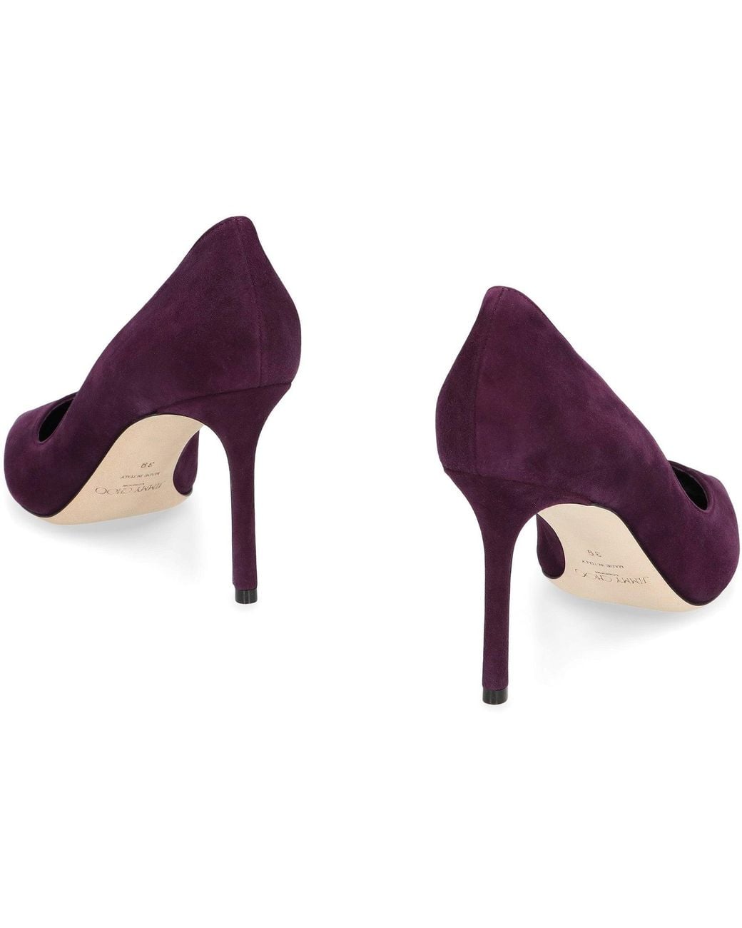 Jimmy Choo Purple Romy 85 Suede Stiletto Pumps Goatskin