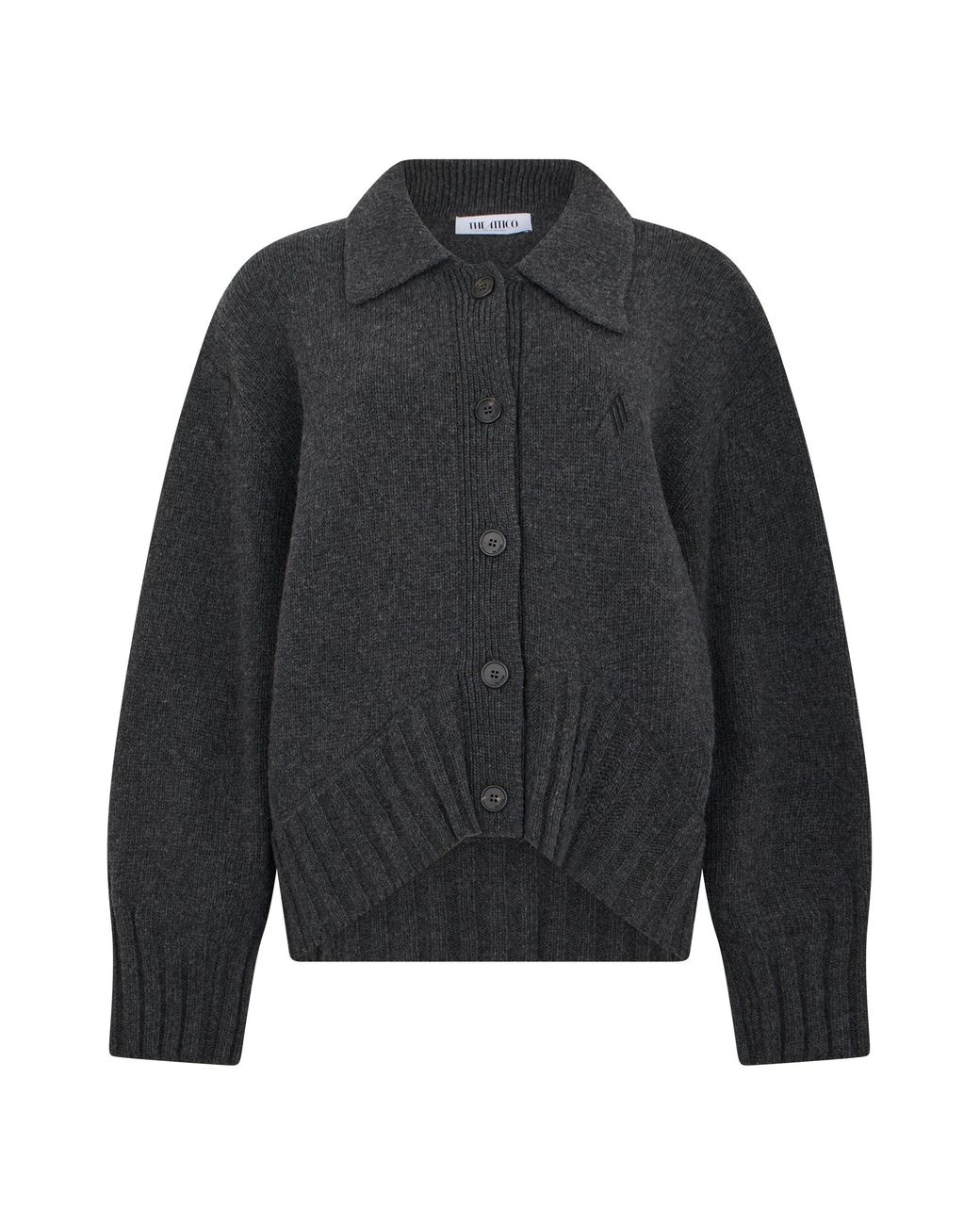 The Attico Black Cardigan With Collar