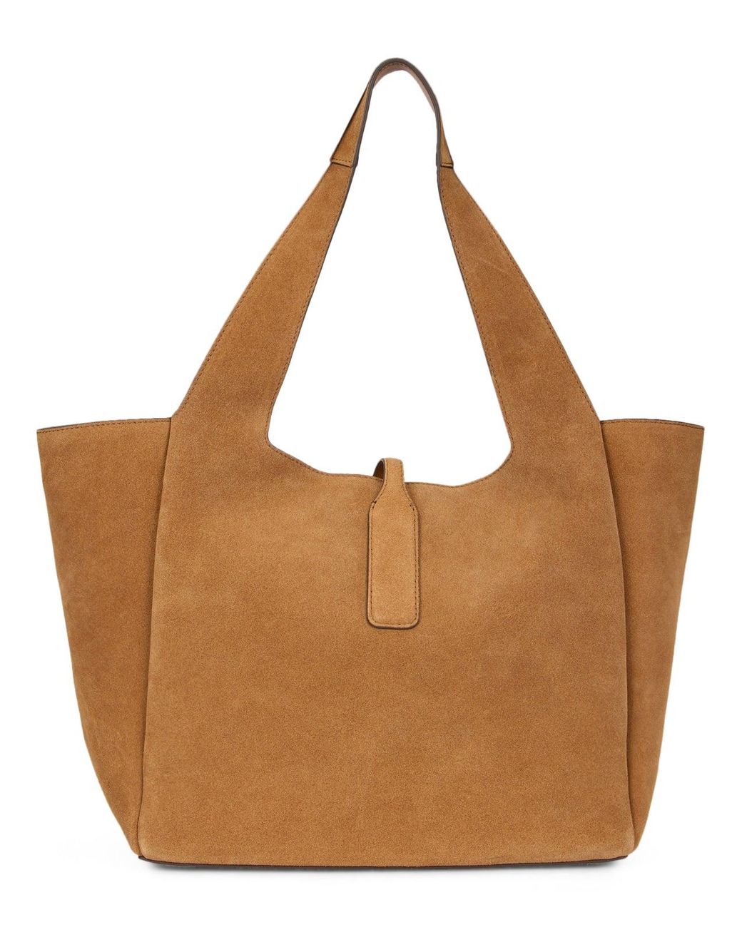 Hogan Brown Shopper Bag Light Suede Calf Skin Tote