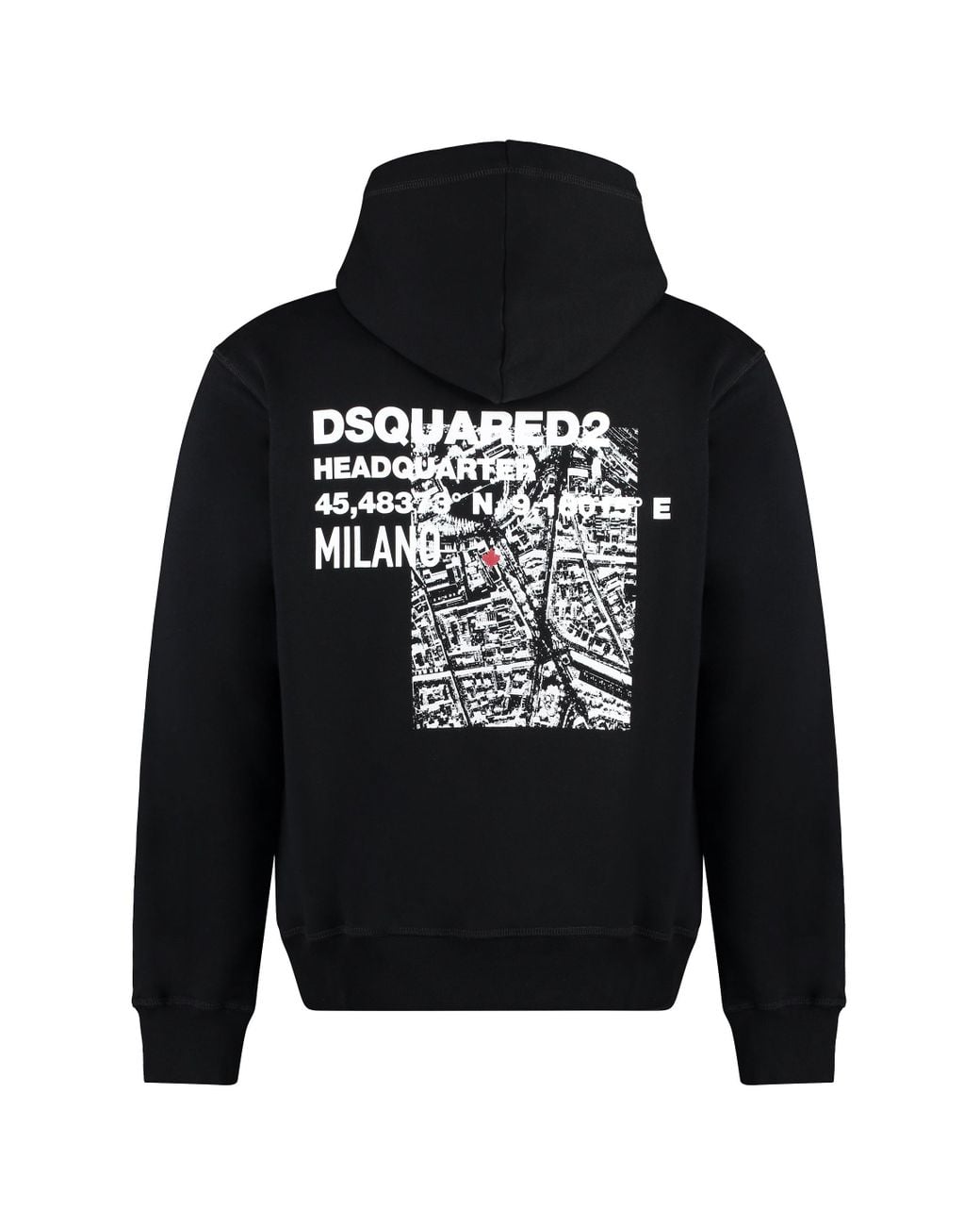 DSquared² Black Cotton Hoodie for men