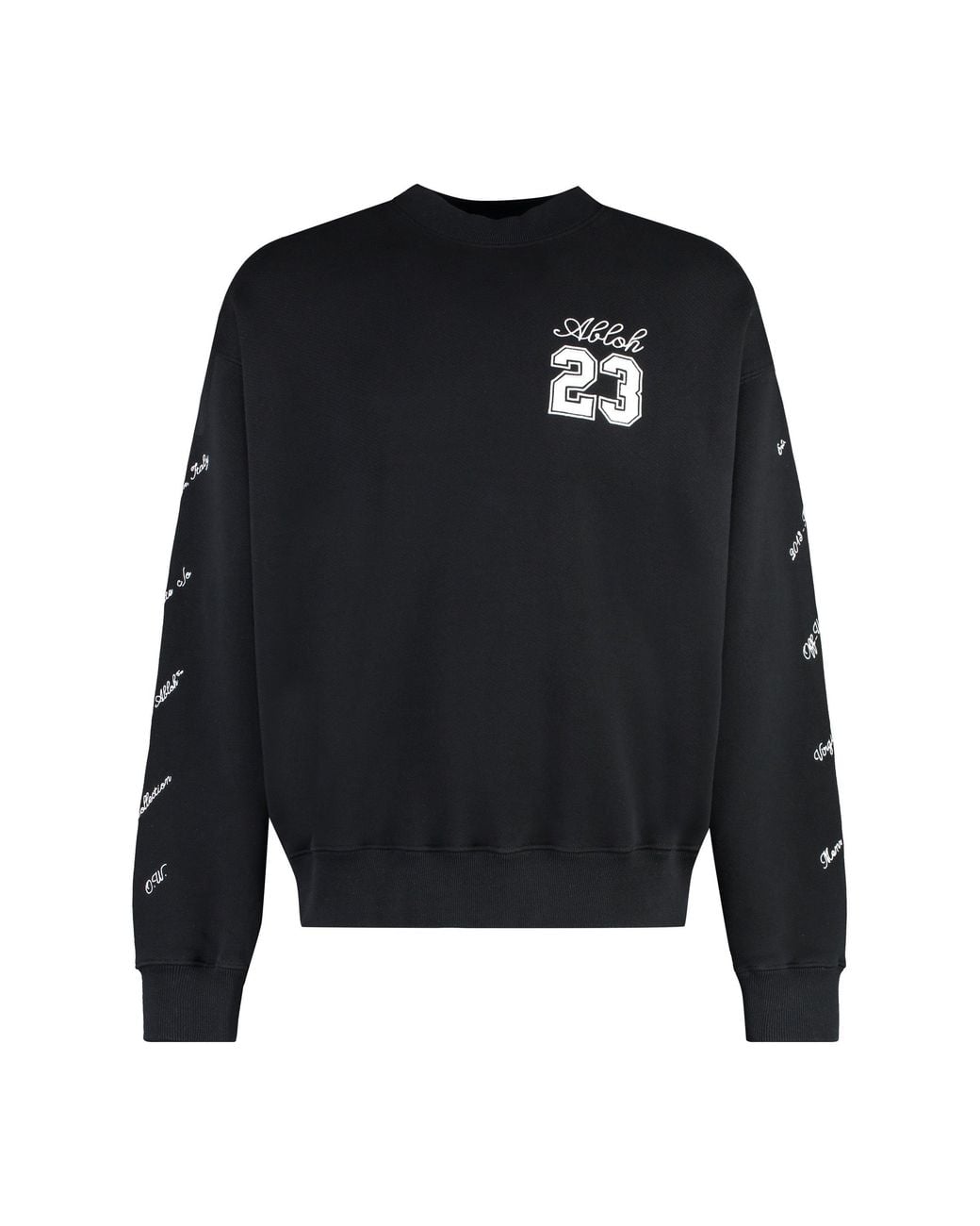 Off-White c/o Virgil Abloh Black Cotton Crew-Neck Sweatshirt General Crocodile Skin Sweatshirts for men