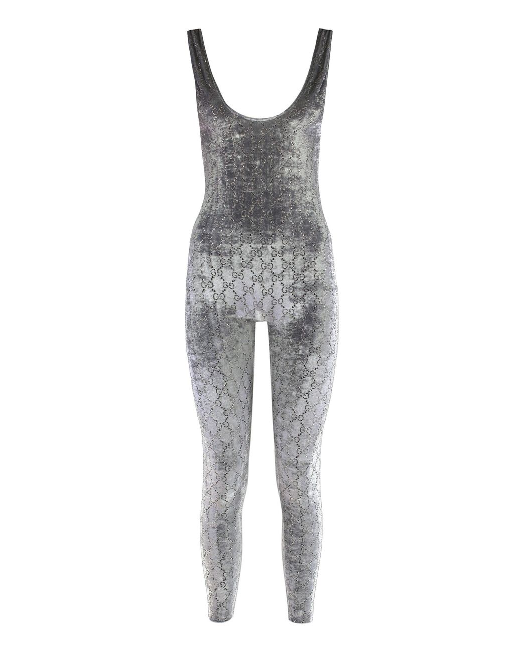 Gucci Gray Sweatshirt With Gg Embroidery Viscose Jumpsuits