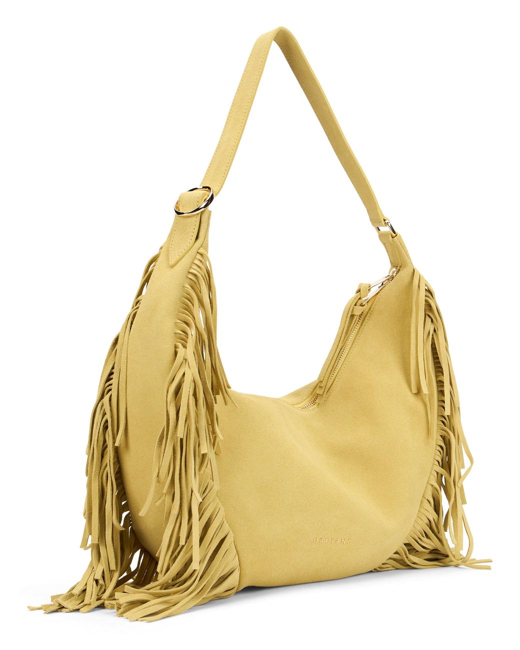 Orciani Metallic Isla Suede Bag With Fringes