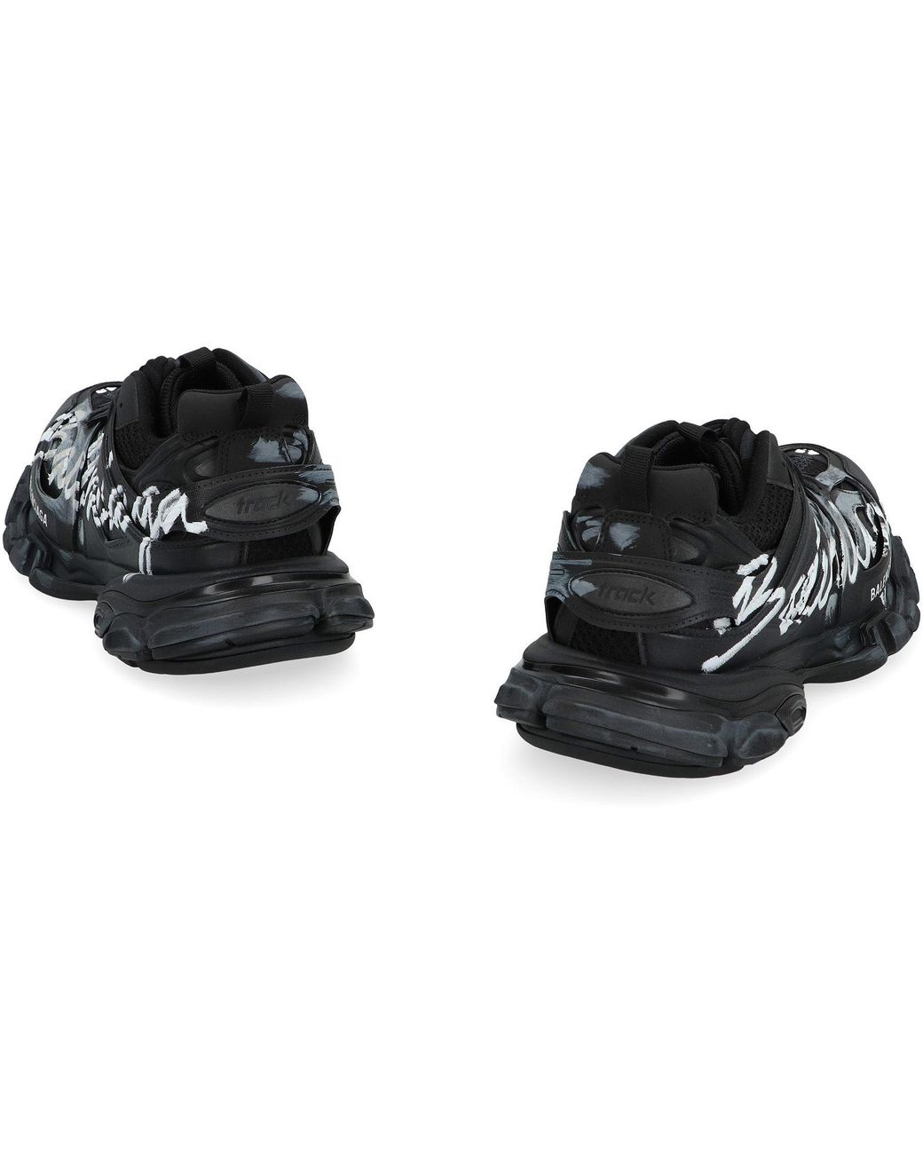 Balenciaga Black Track Signature Low-Top Sneakers Polyurethane; Polyester Trainers for men