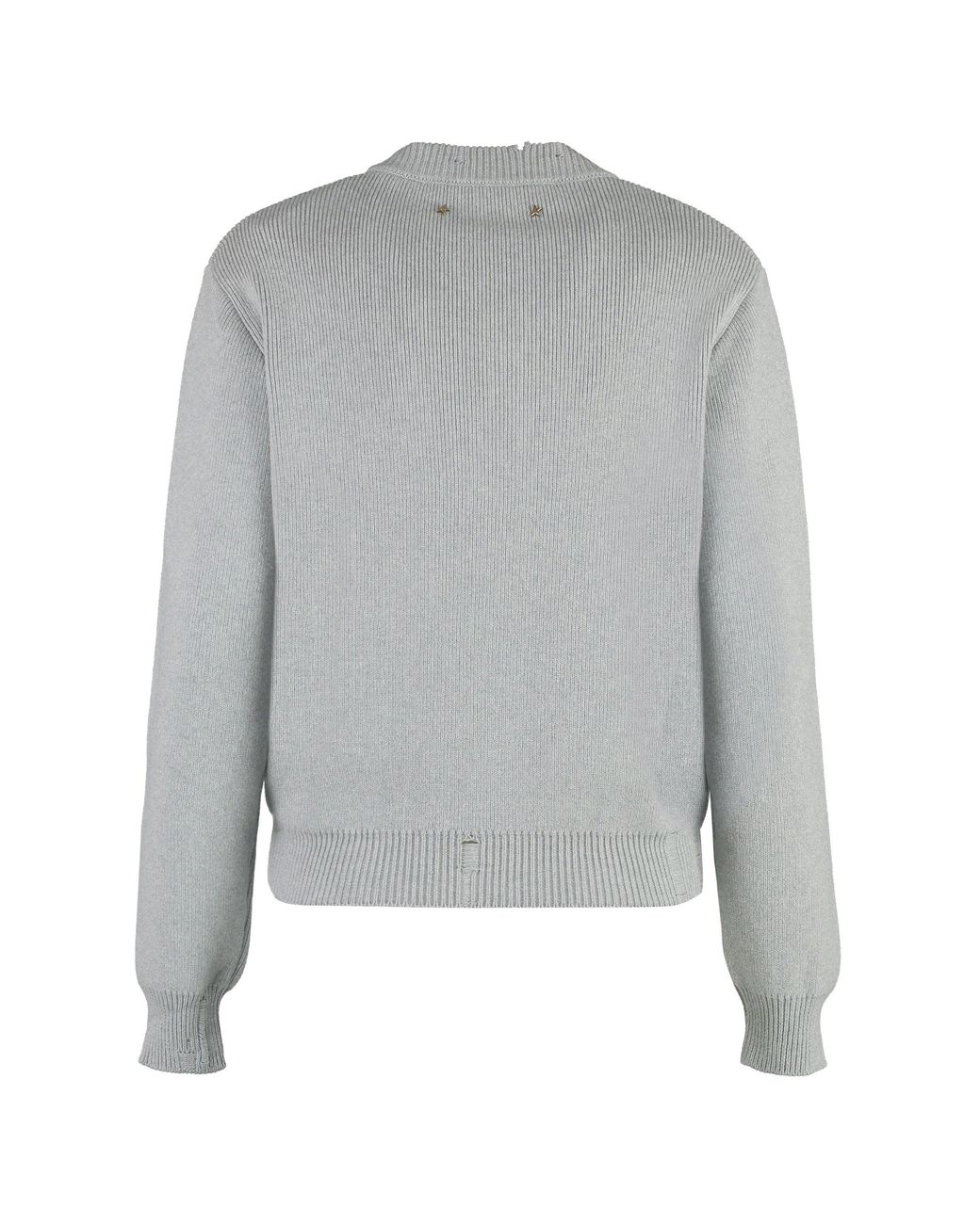 Golden Goose Deluxe Brand Gray Chic Distressed Cotton Sweater