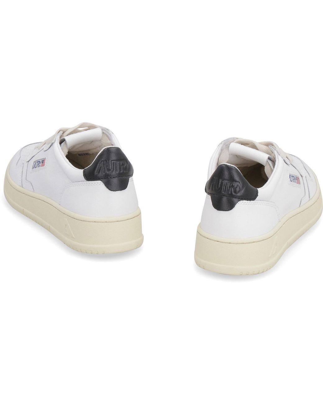 Autry White Medalist Leather Low-Top Sneakers
