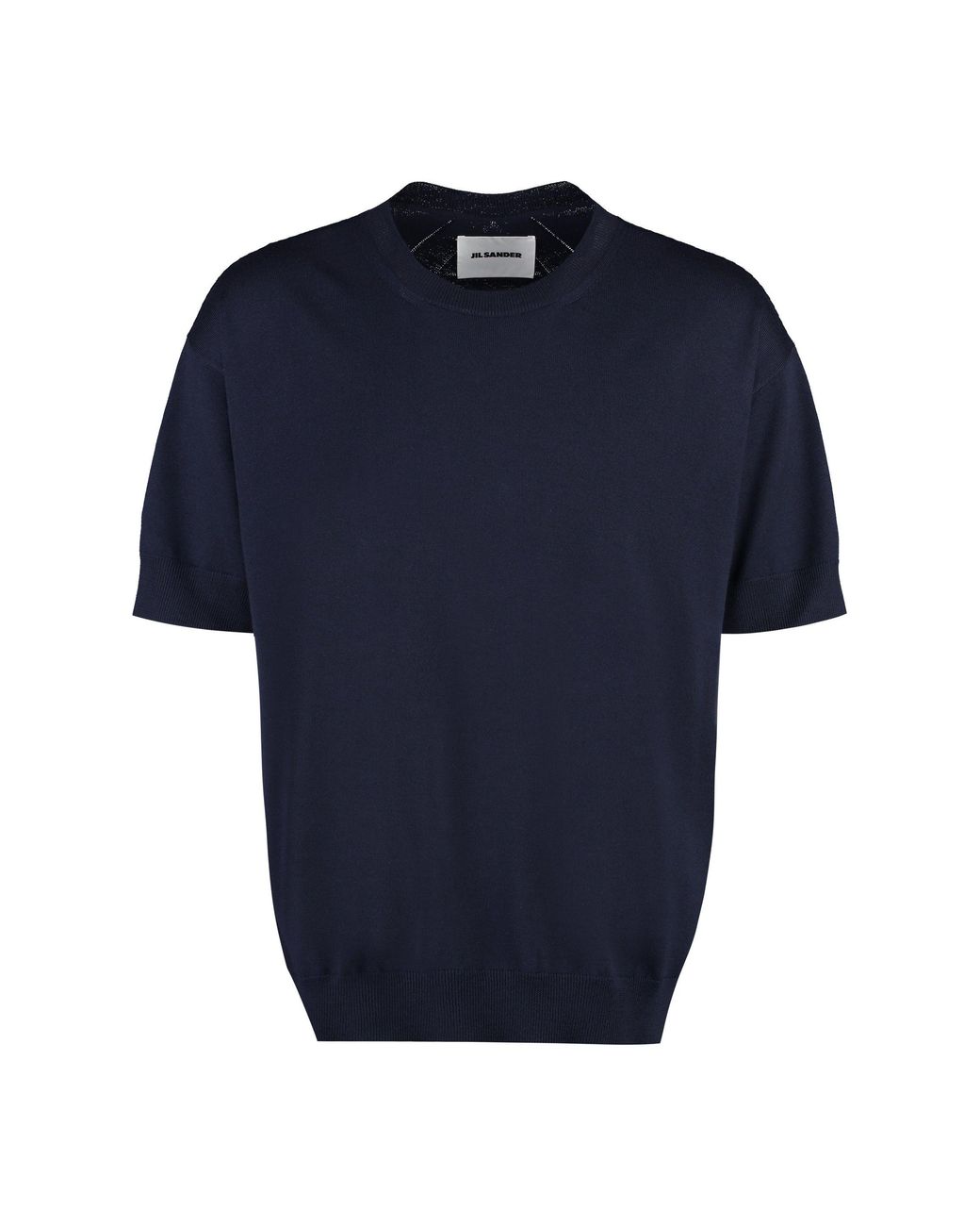 Jil Sander Blue Short Sleeve Wool Sweater for men