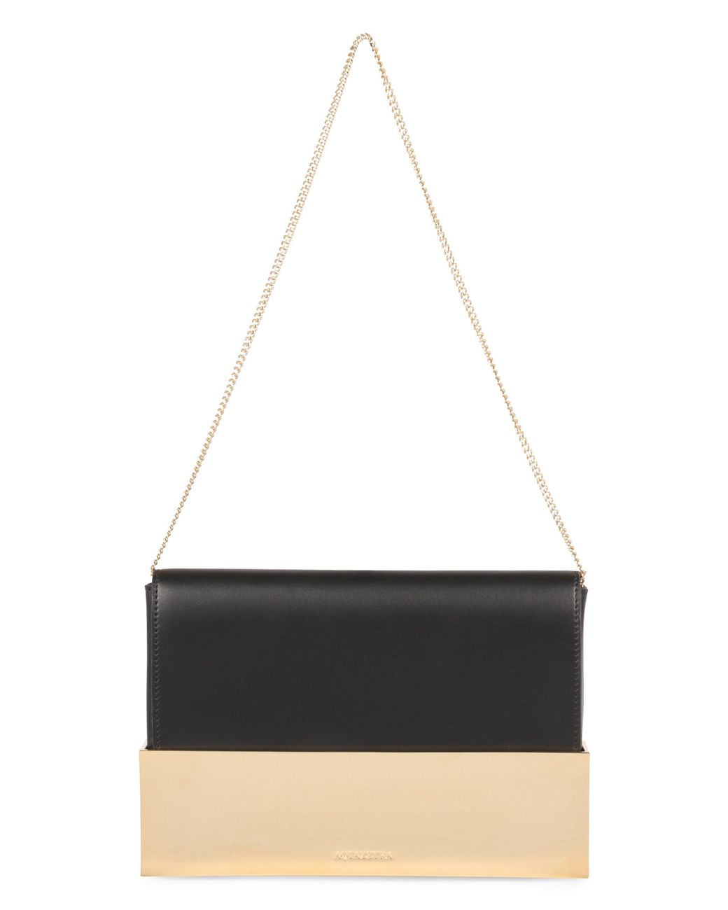 Aquazzura Black Calf Leather Muse Flap Clutch