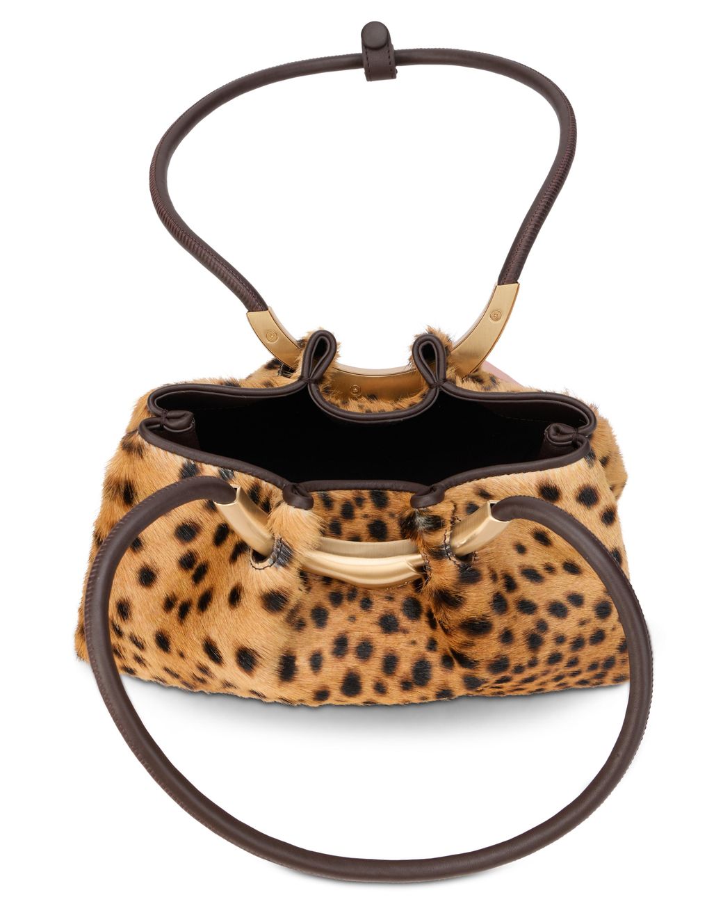 Cult Gaia Brown Animal Print Shoulder Bag