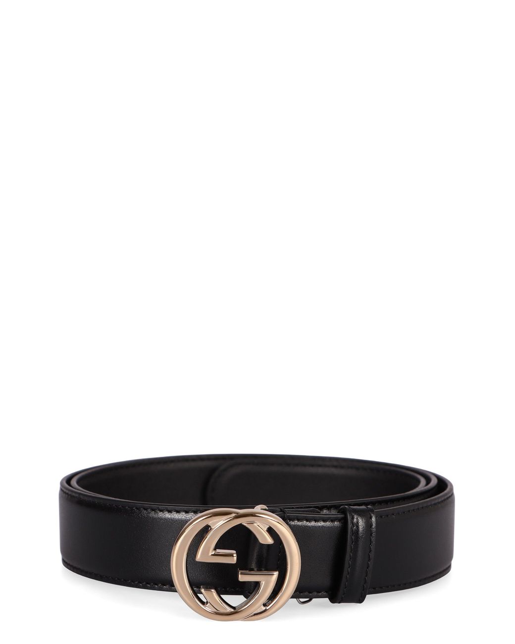 Gucci Black Logo Buckle Leather Belt