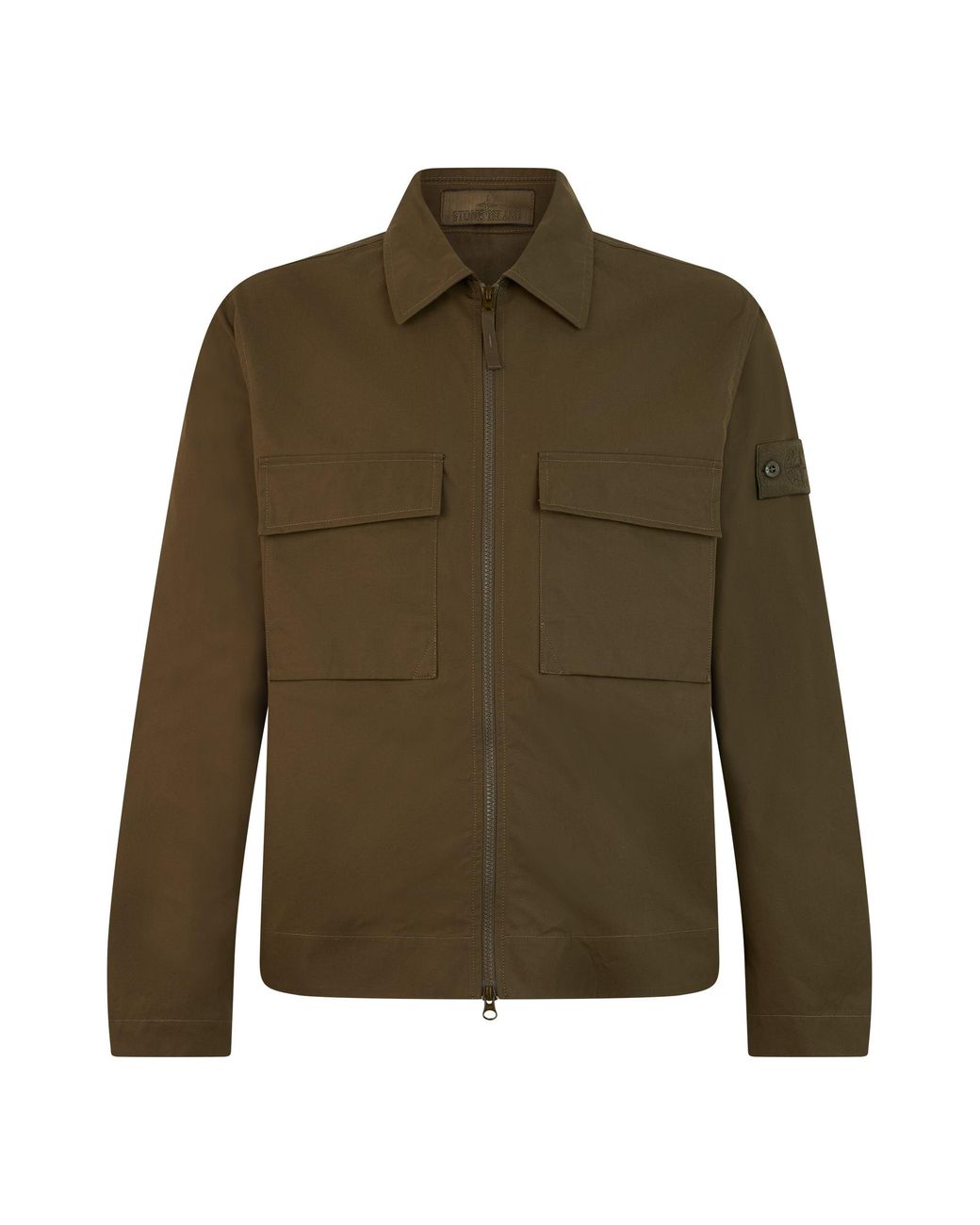 Stone Island Green Overshirt With Zip for men