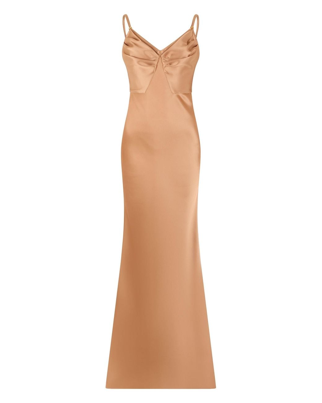 Elisabetta Franchi Brown Maxi Suede V-Neck Dress Polyester