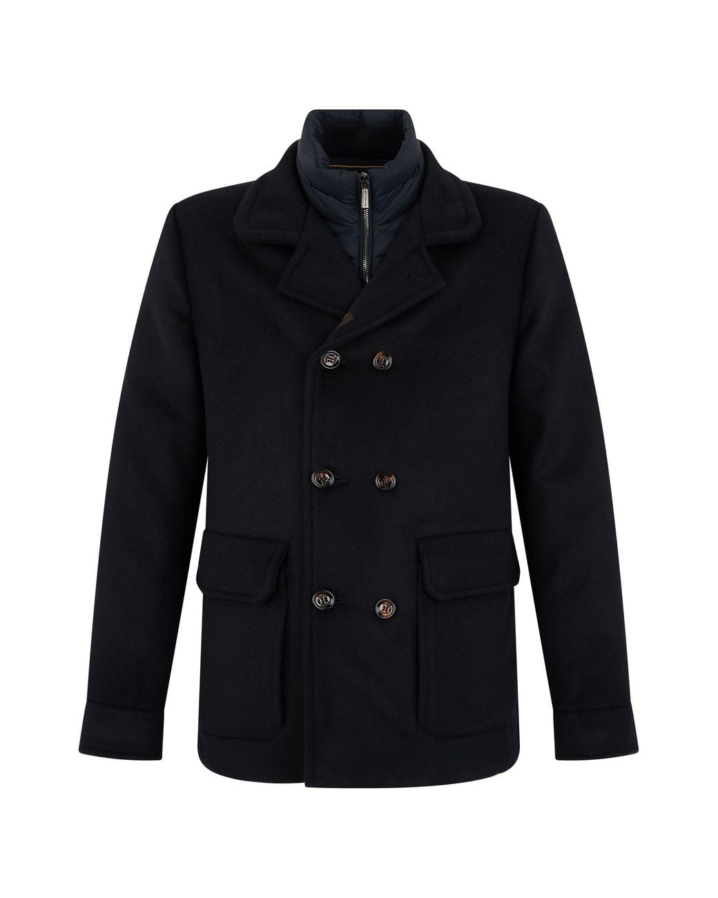 Moorer Blue Windbreaker With High Collar And Buttons for men