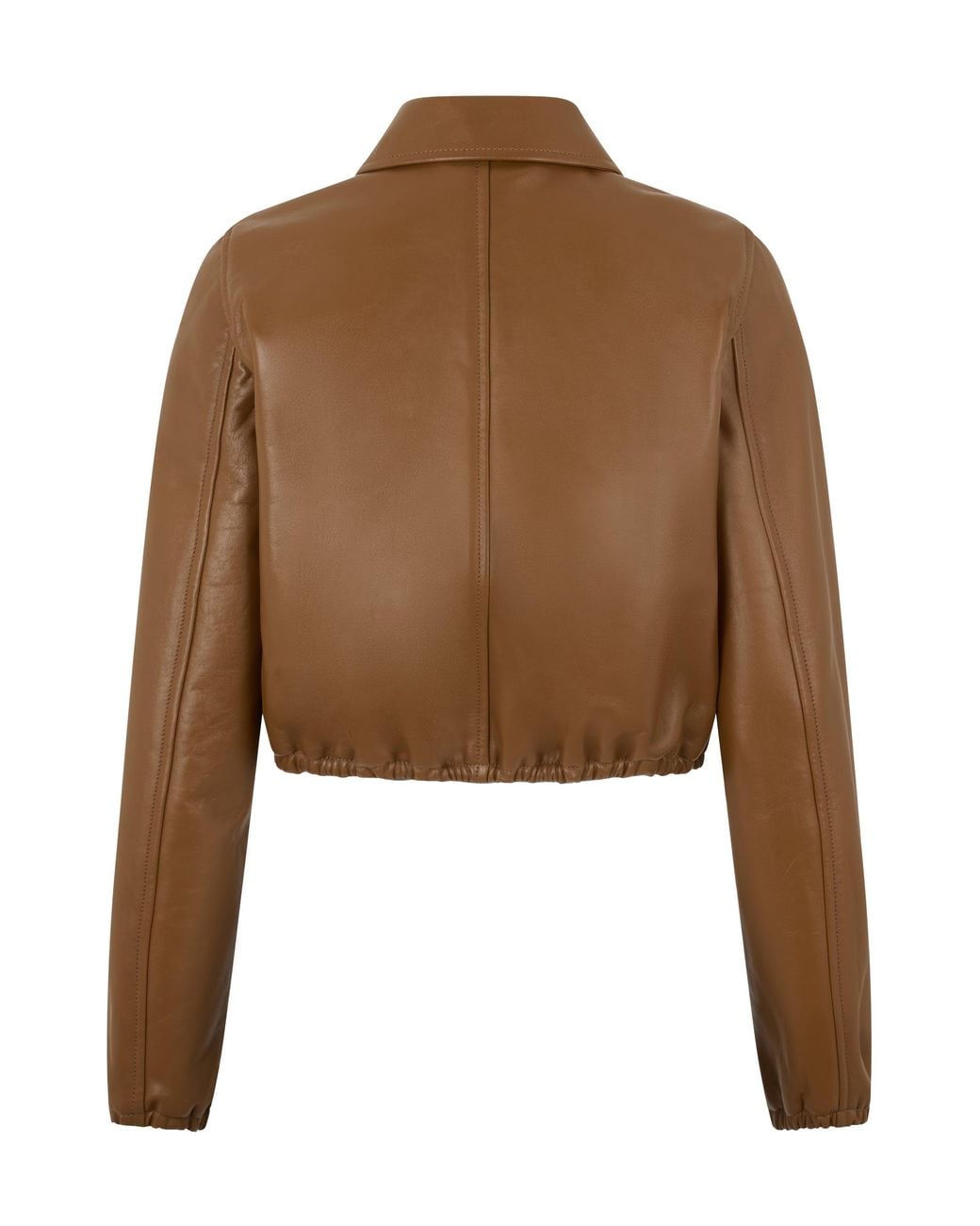 Gucci Brown Leather Jacket With Logo