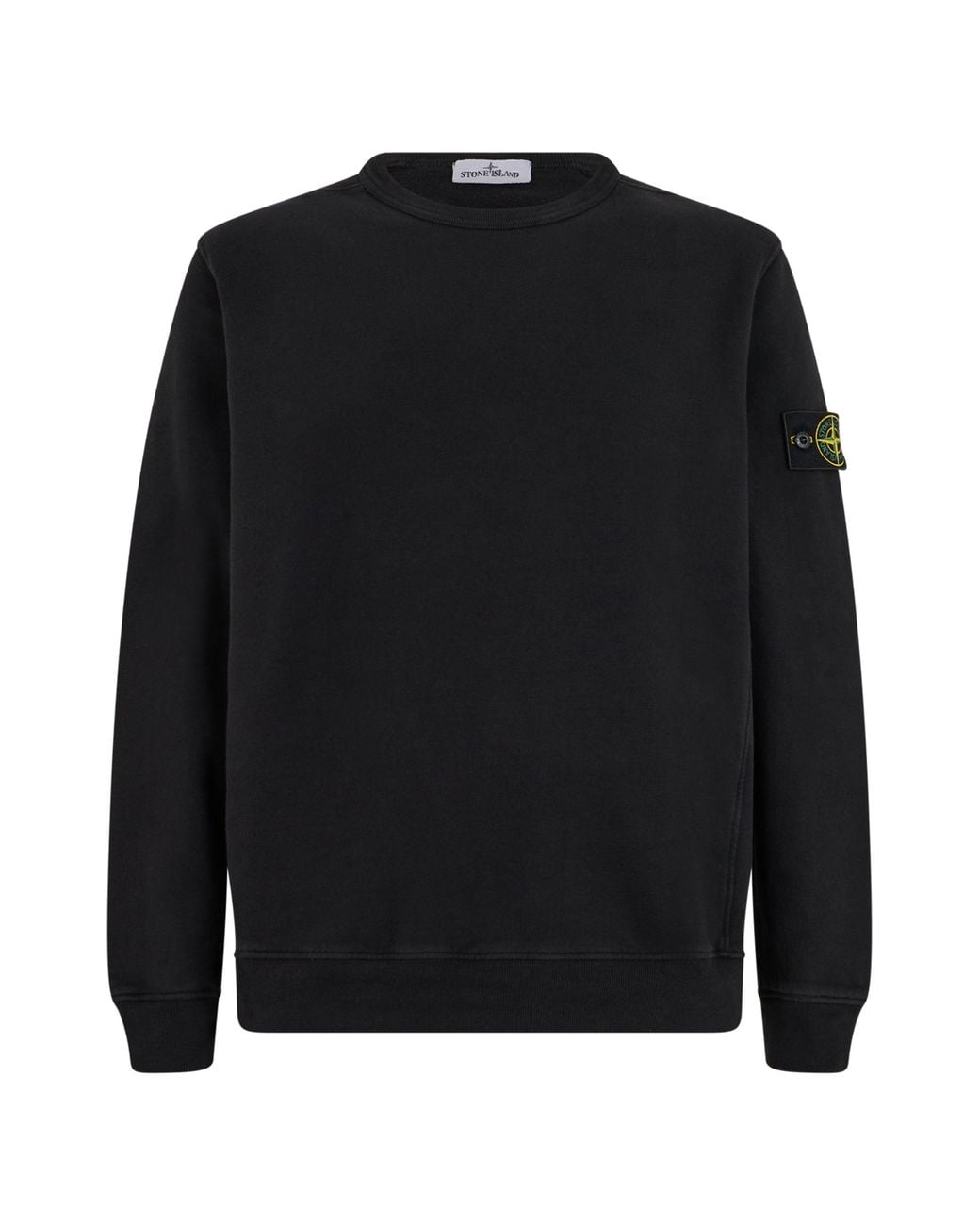Stone Island Black Crewneck Sweater Cotton Sweatshirts for men