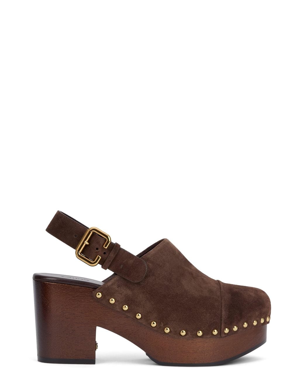 Chloé Brown Clogs With Studs And Platform