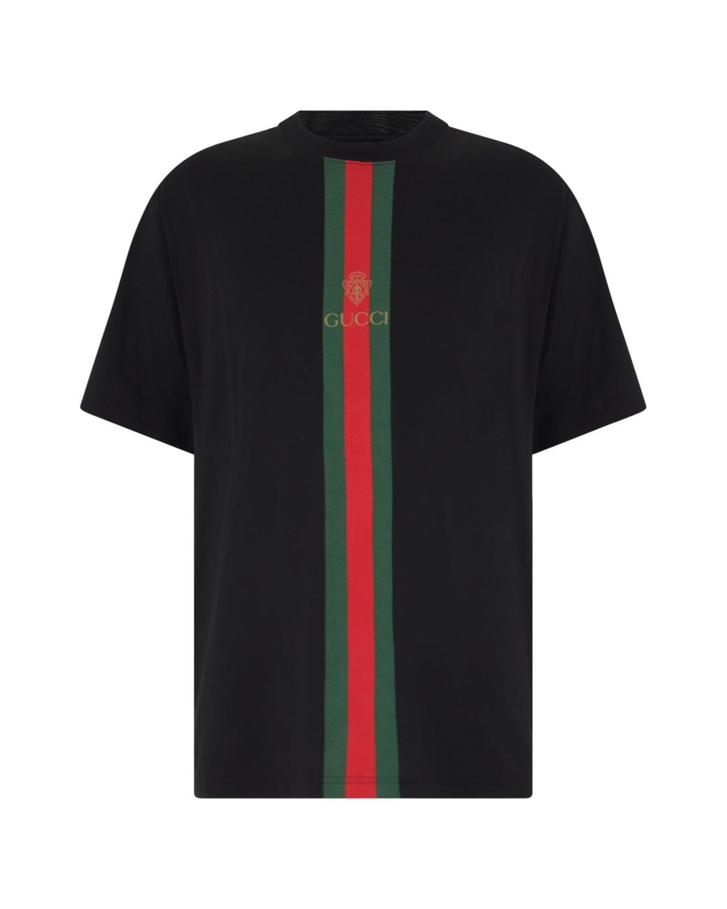 Gucci Black Cotton T-Shirt With Short Sleeves for men