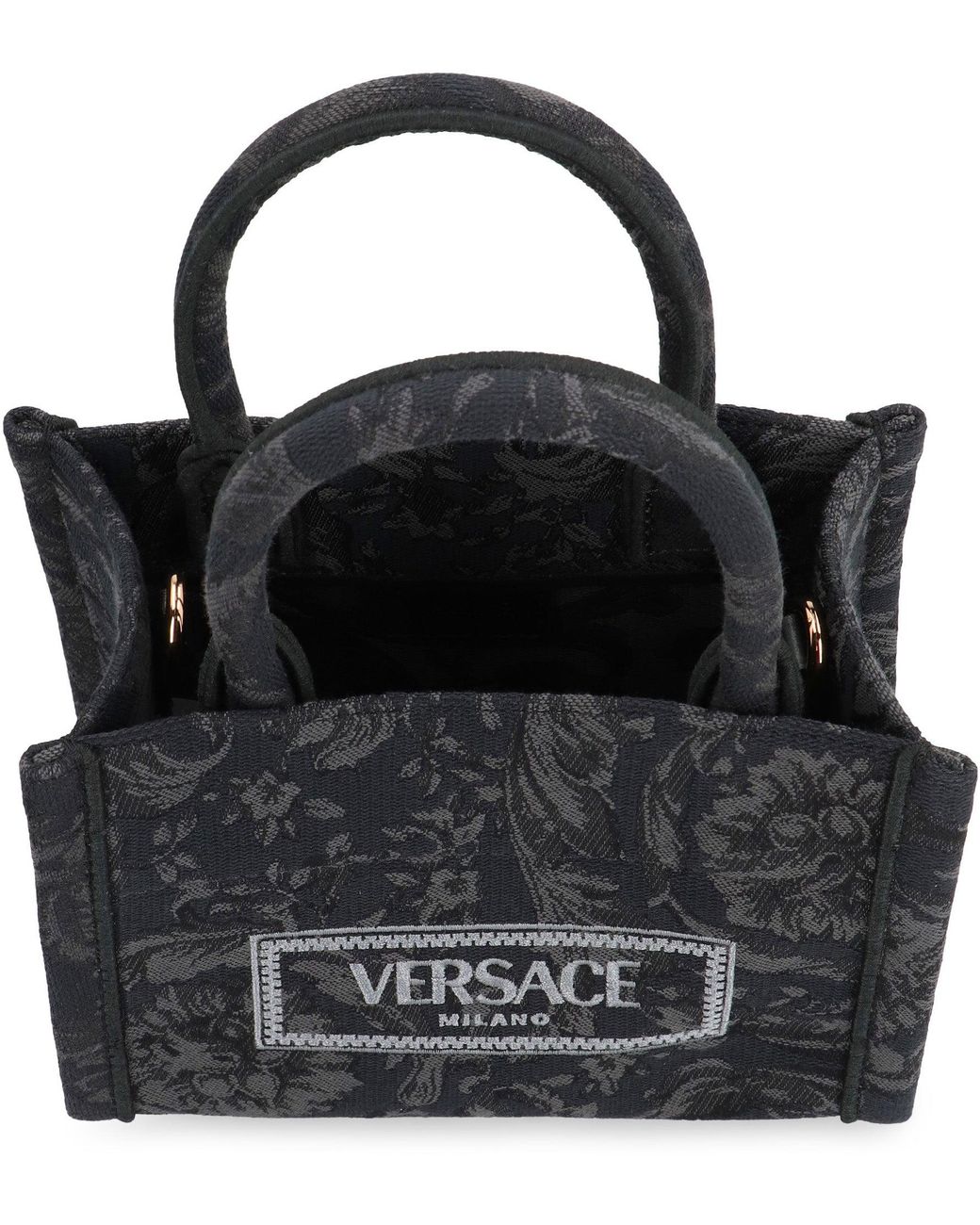 Versace Black Athena Mini Tote Bag Polyamide