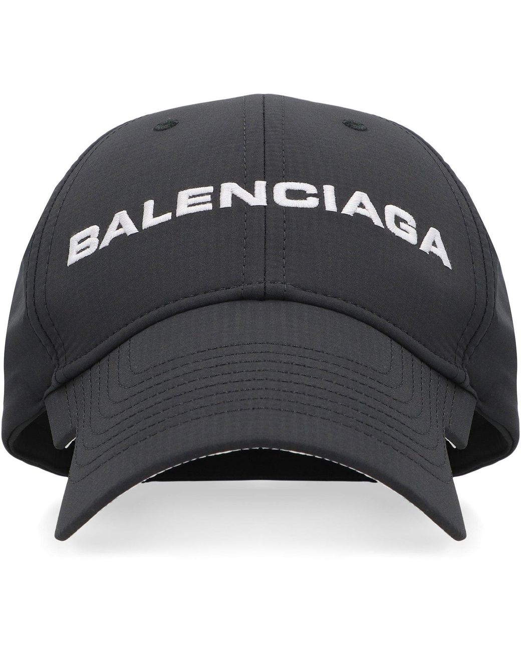 Balenciaga Black Logo Baseball Cap Polyester Hat for men