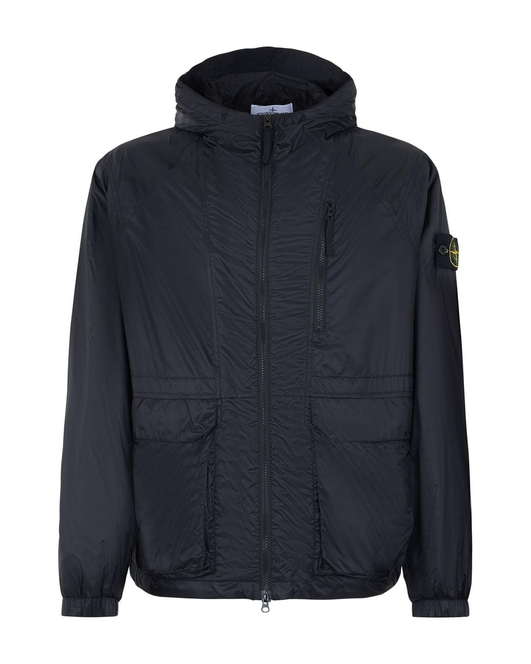 Stone Island Blue Light Jacket With Hood And Practical Pockets for men