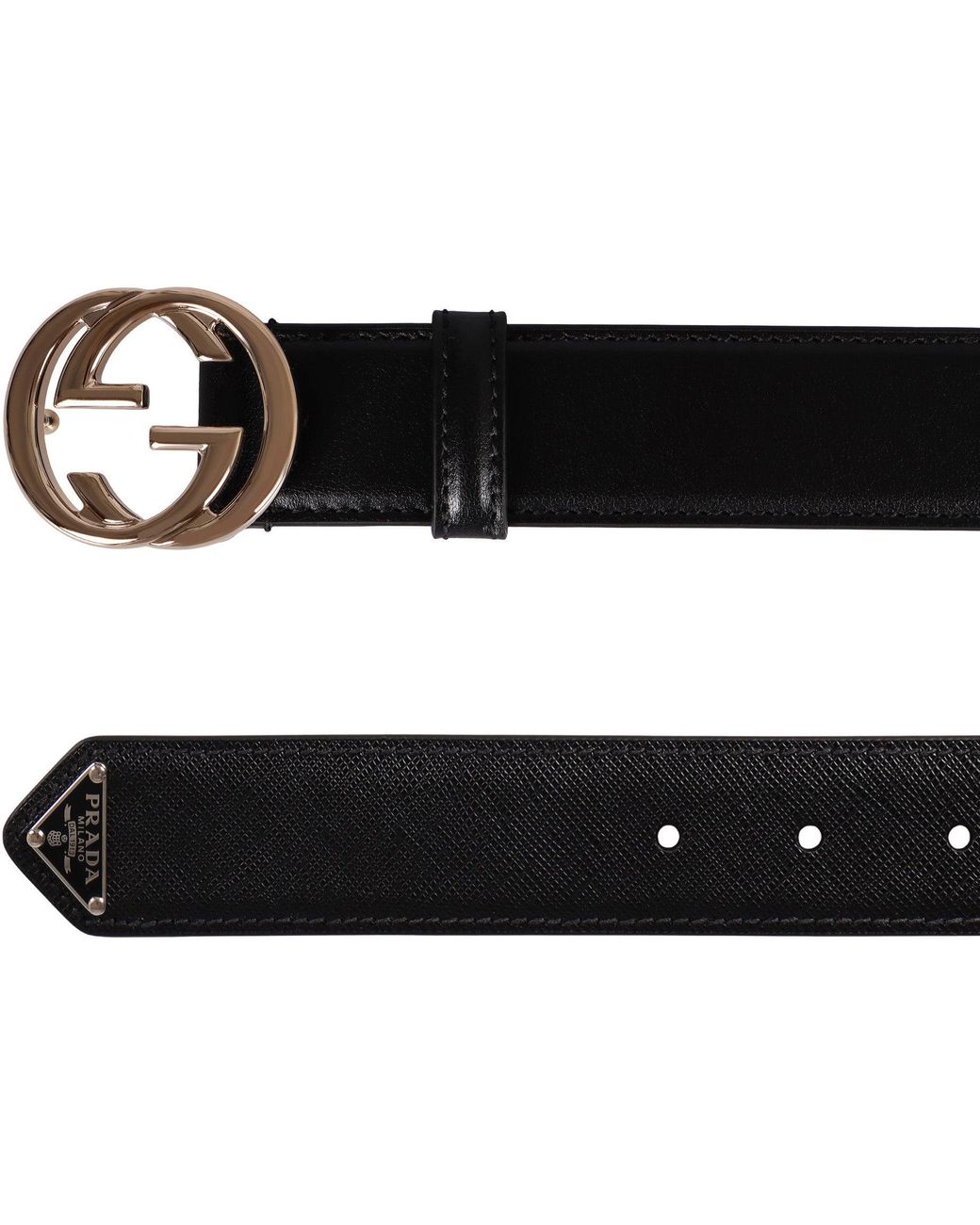 Gucci Black Logo Buckle Leather Belt