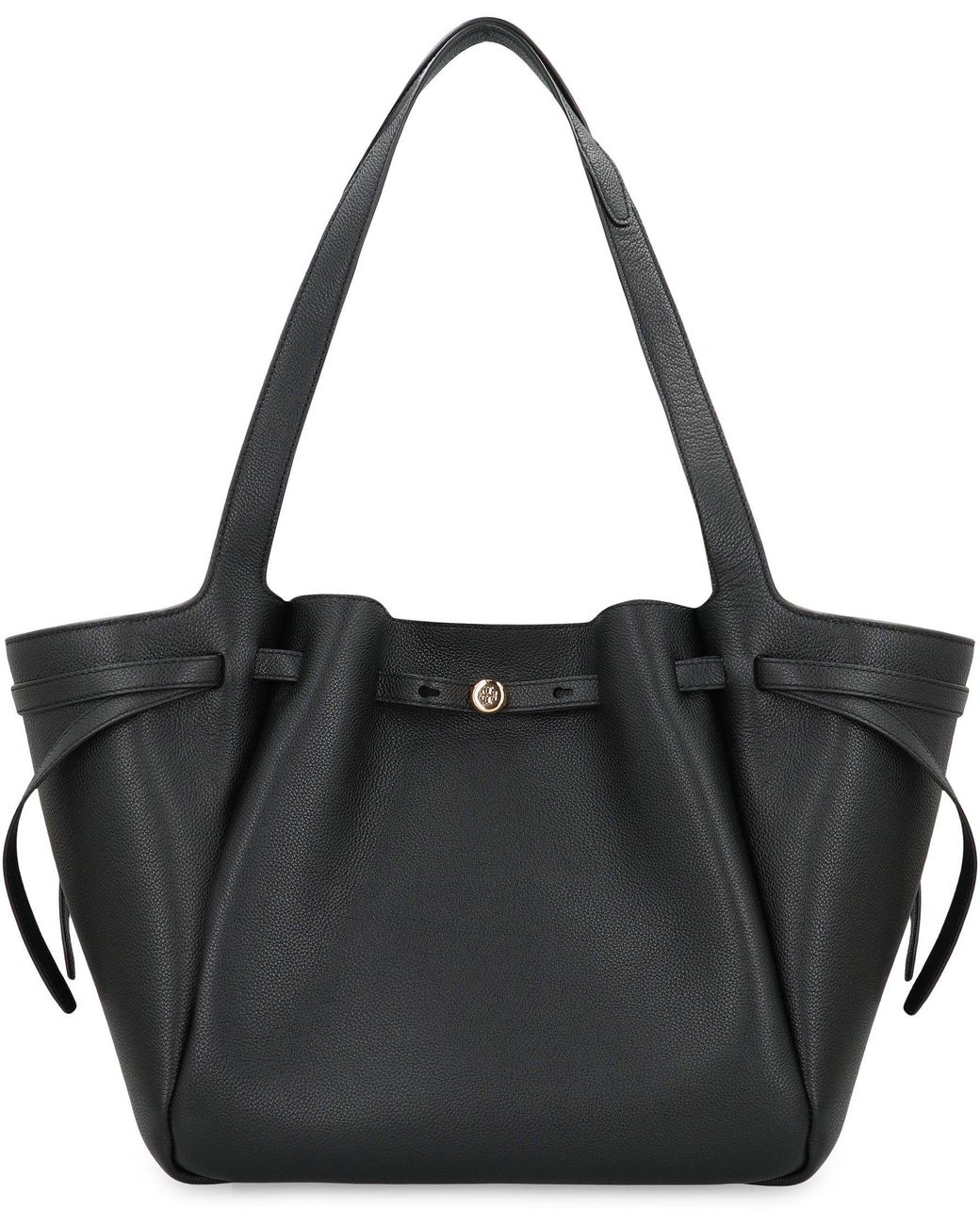 Tory Burch Black Tote Bag Romy Smooth Leather Cow Hide
