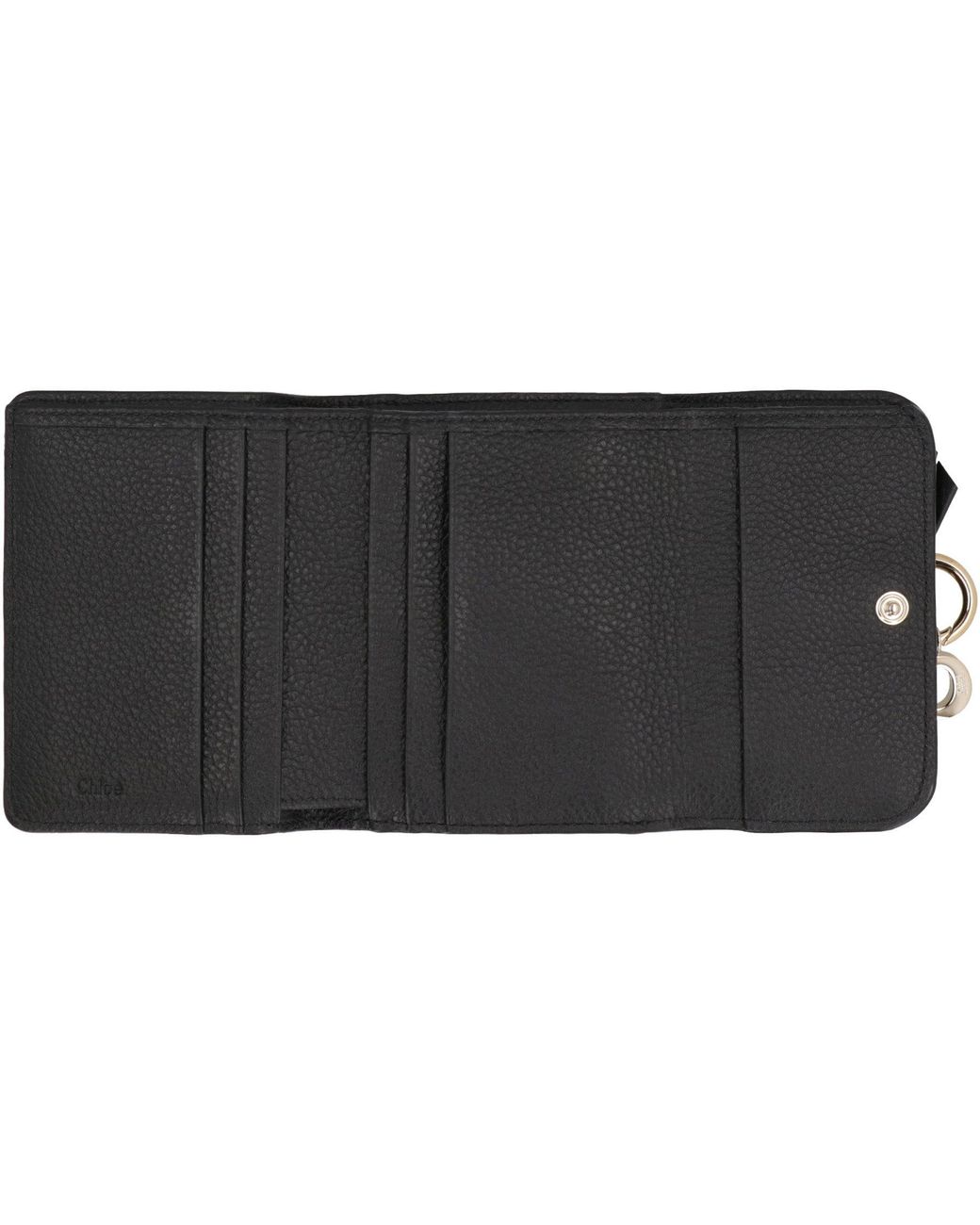 Chloé Black Piccolo Alphabet Leather Tri-Fold Wallet