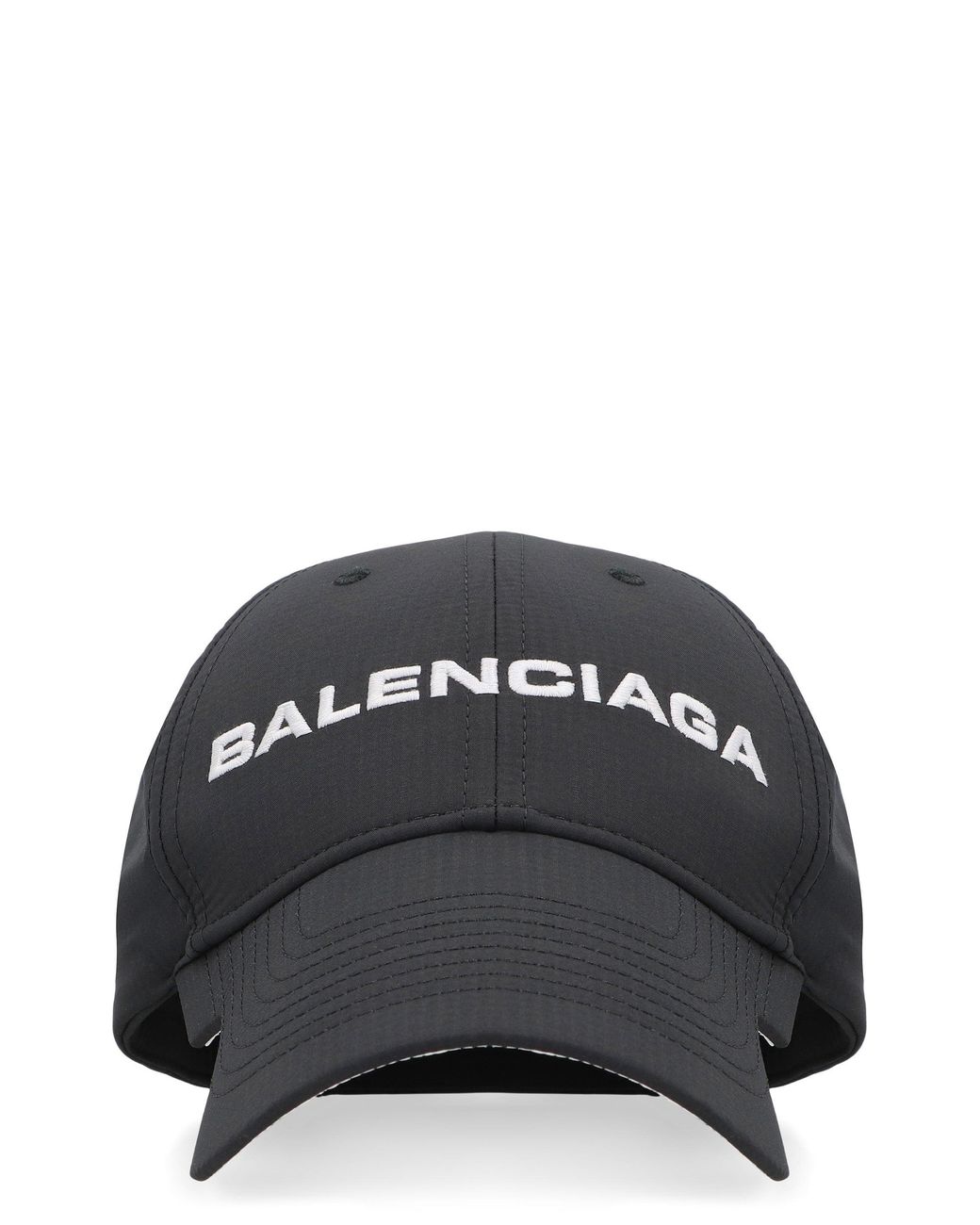 Balenciaga Black Logo Baseball Cap Polyester Hat for men