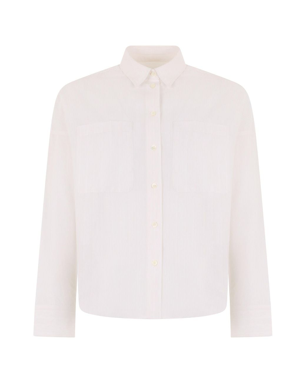 Maison Kitsuné White Shirt Striped Cotton