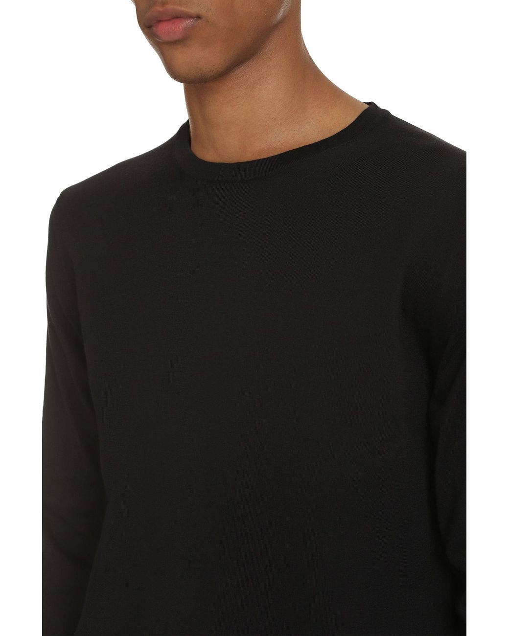 THE (Alphabet) Black Fine-Knit Sweater for men