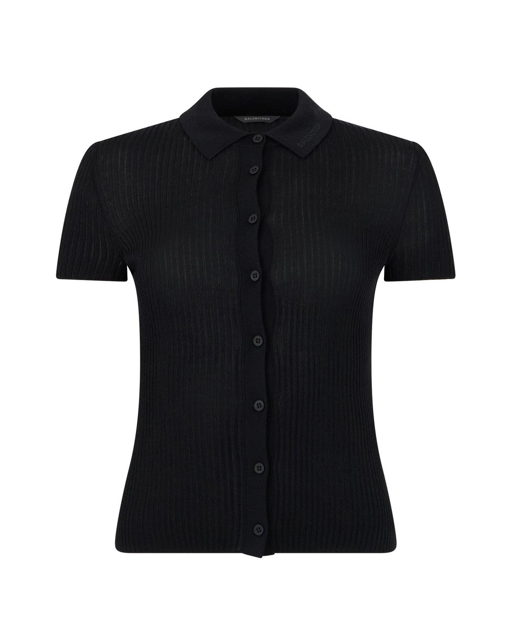 Balenciaga Black Cardigan Ribbed Knit Viscose Cardigans