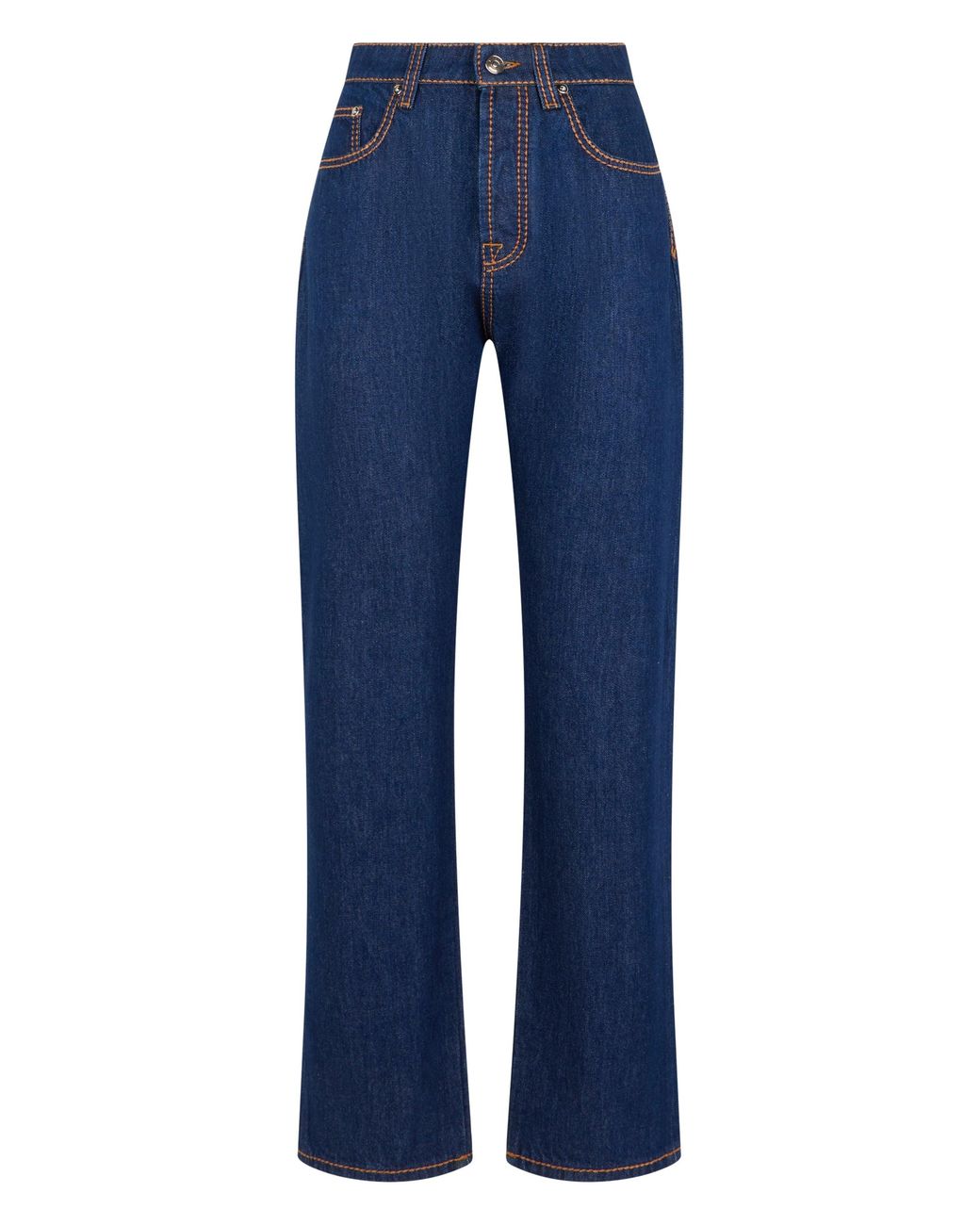 Versace Blue Jeans With Contrasting Stitches