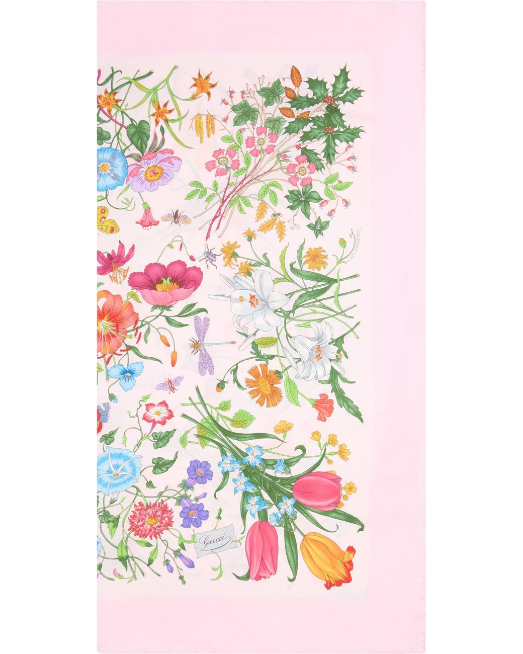 Gucci White Silk Twill Printed Carré