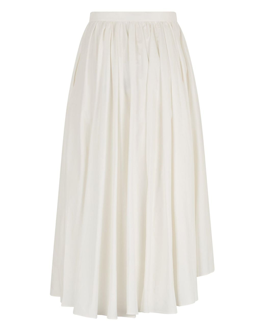 Self-Portrait White Asymmetrical Pleated Skirt