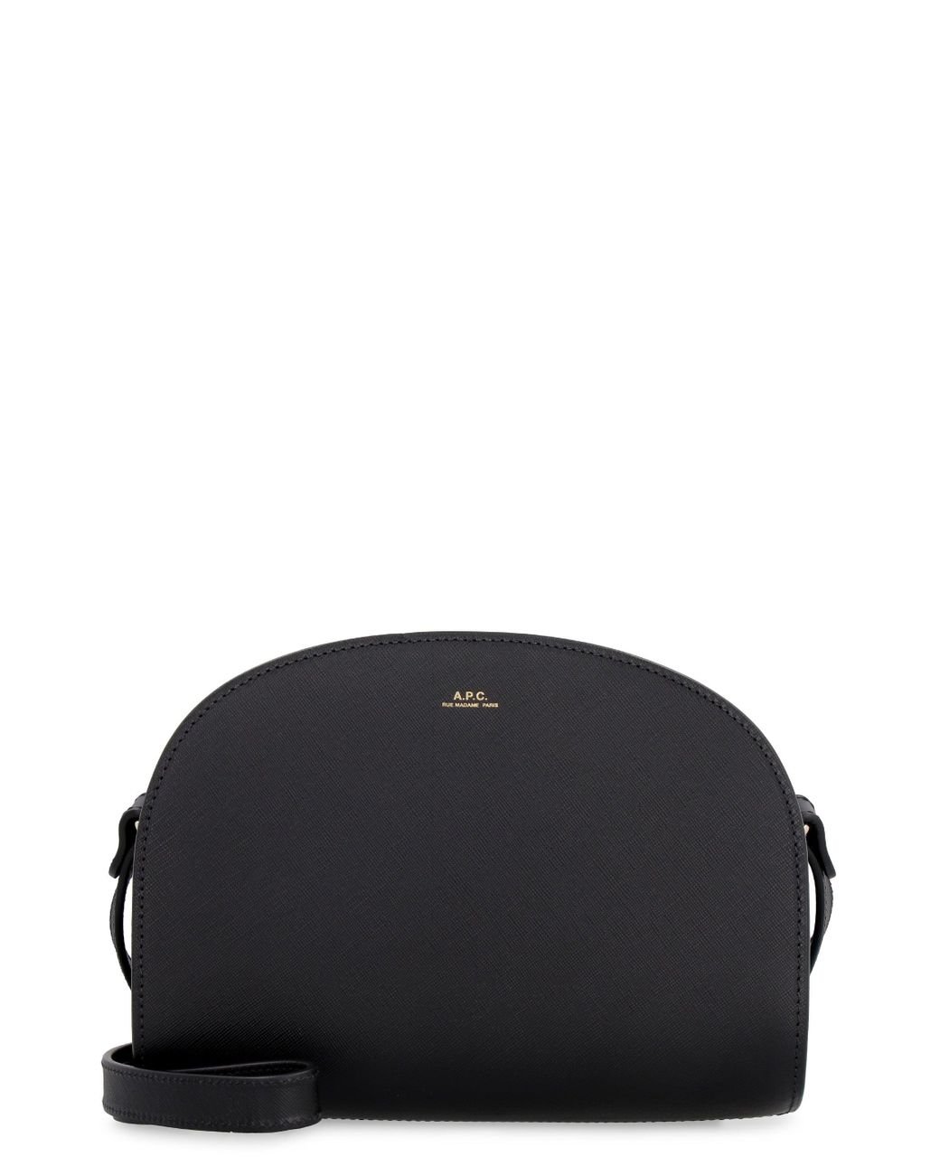 A.P.C. Demilune Leather Crossbody Bag in Black Lyst