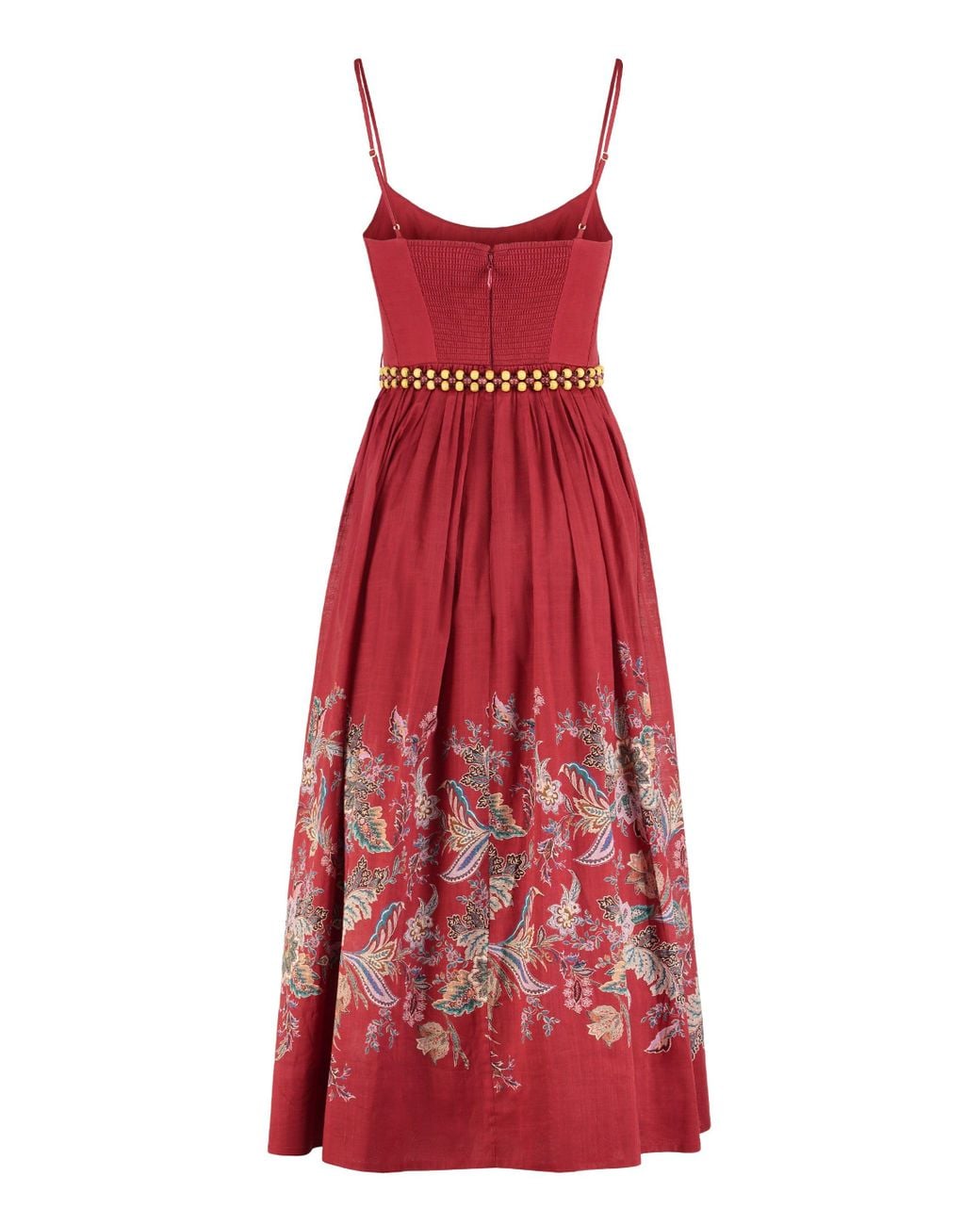 Zimmermann Red Rhiannon Corset Midi Dress