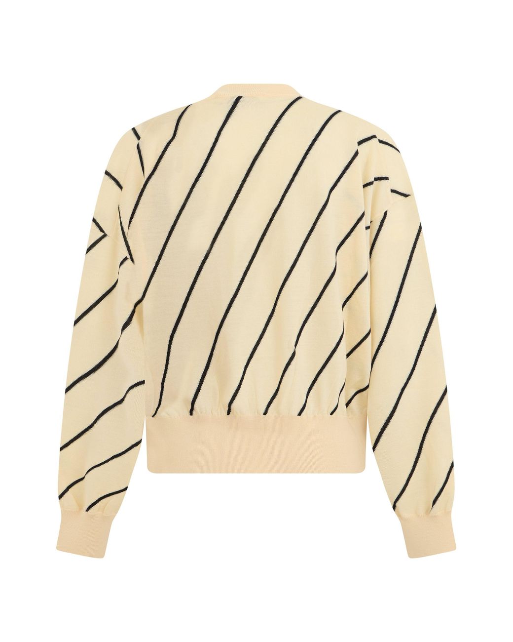 Versace Natural Pullover With Diagonal Stripes