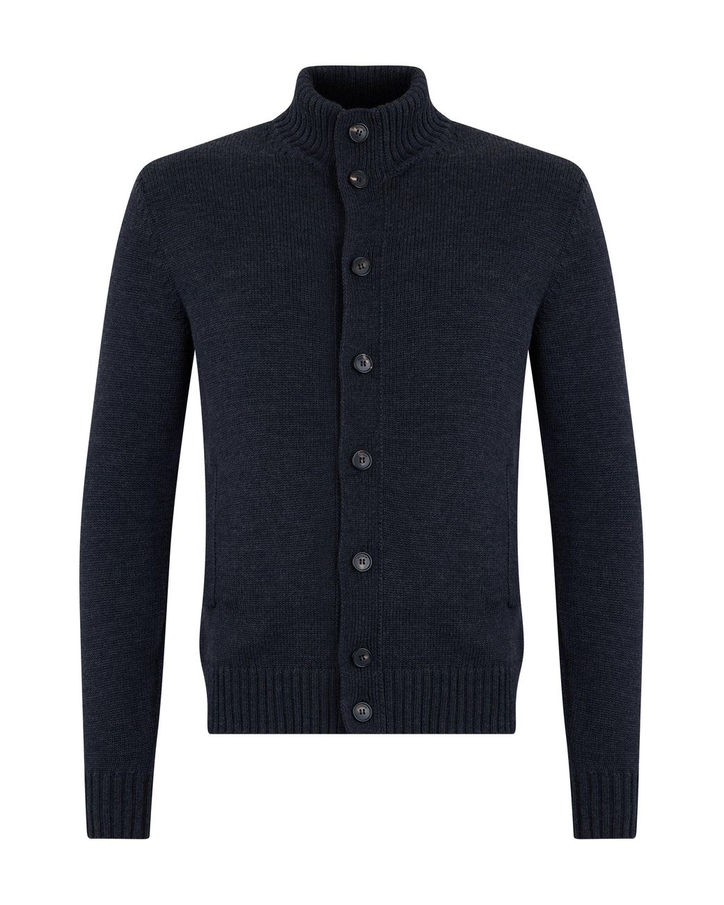 Slowear Blue Slowwear Cardigan With Ribbed Collar And Button Front for men