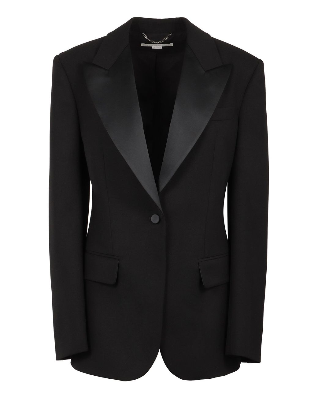 Stella McCartney Black Single-Breasted Curved Hem Blazer