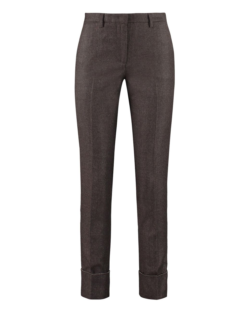 Fabiana Filippi Wool Tailored Trousers in Brown - Lyst