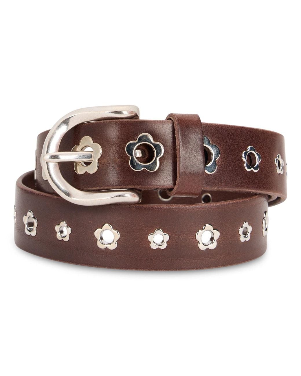 Our Legacy Brown Leather Belt With Studs for men