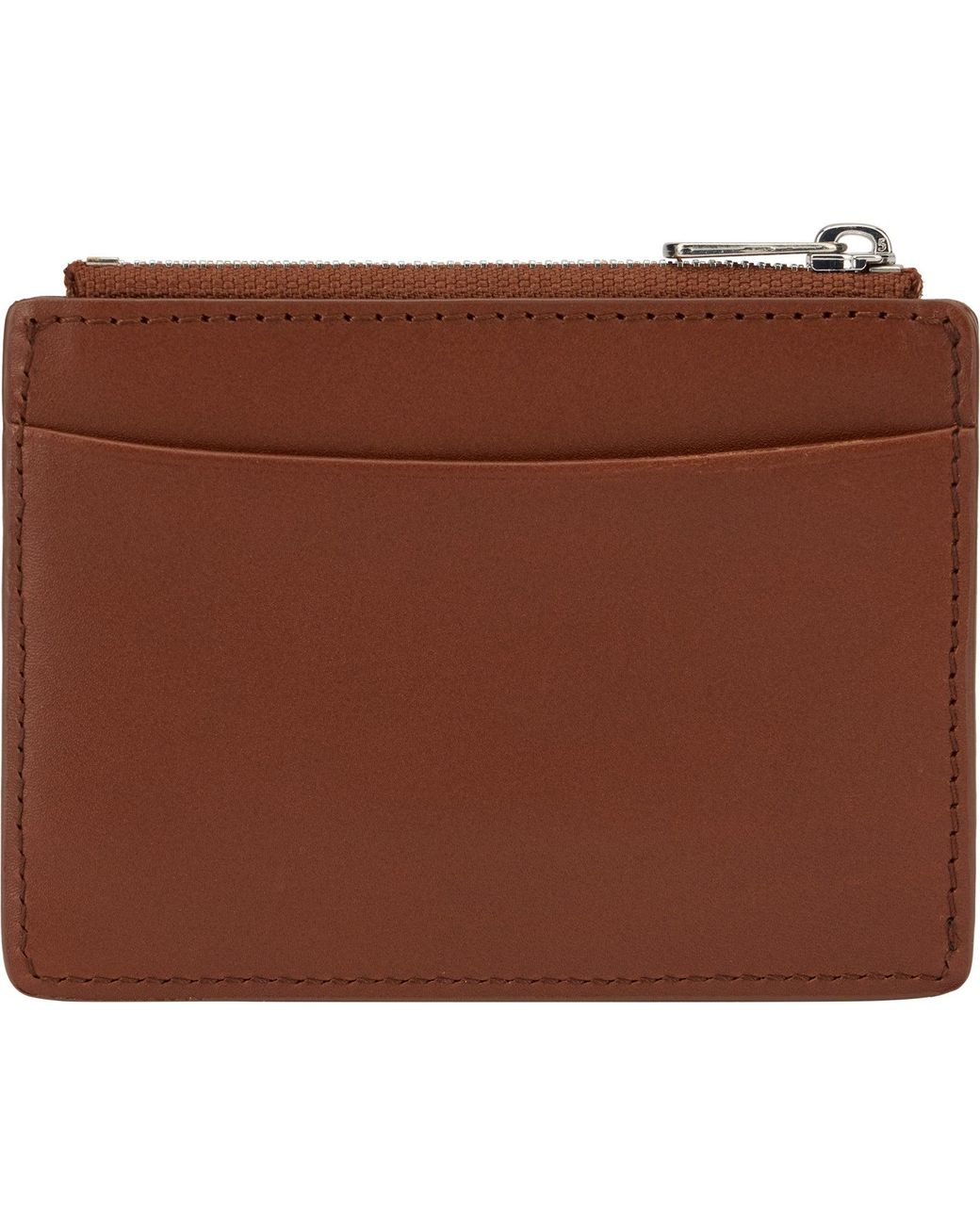 A.P.C. Brown Leather Card Holder Andre for men
