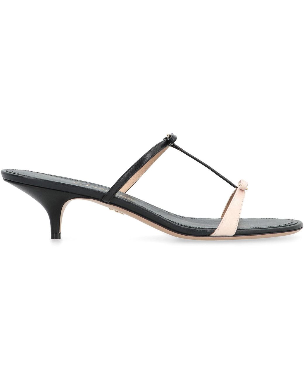 Ferragamo Black Mini Bow Leather Mules Calf