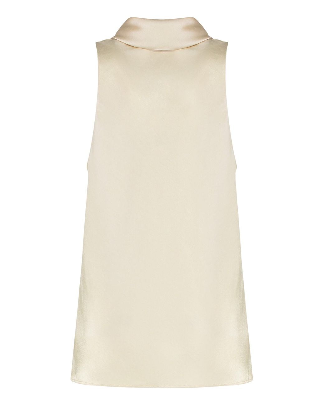 Vince Natural Satin Top With Scarf