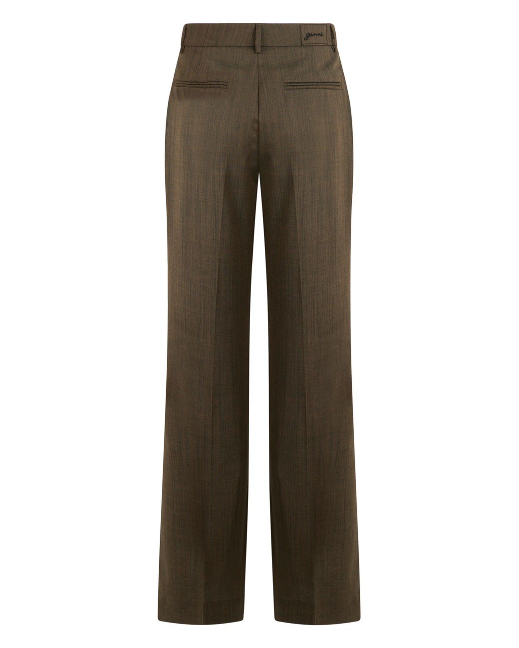 Ganni Green High-Waisted Pants
