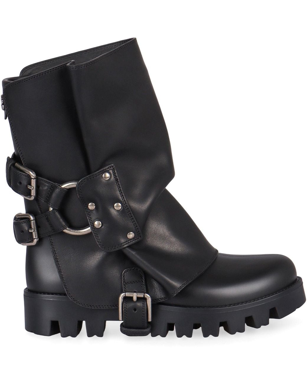 Dolce & Gabbana Black Dolce & Gabbana Rubber And Leather Boots
