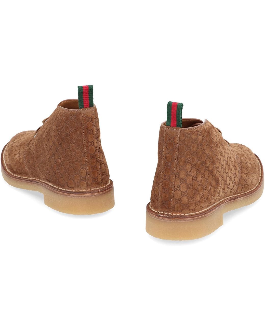 Gucci Brown Suede Ankle Boots for men