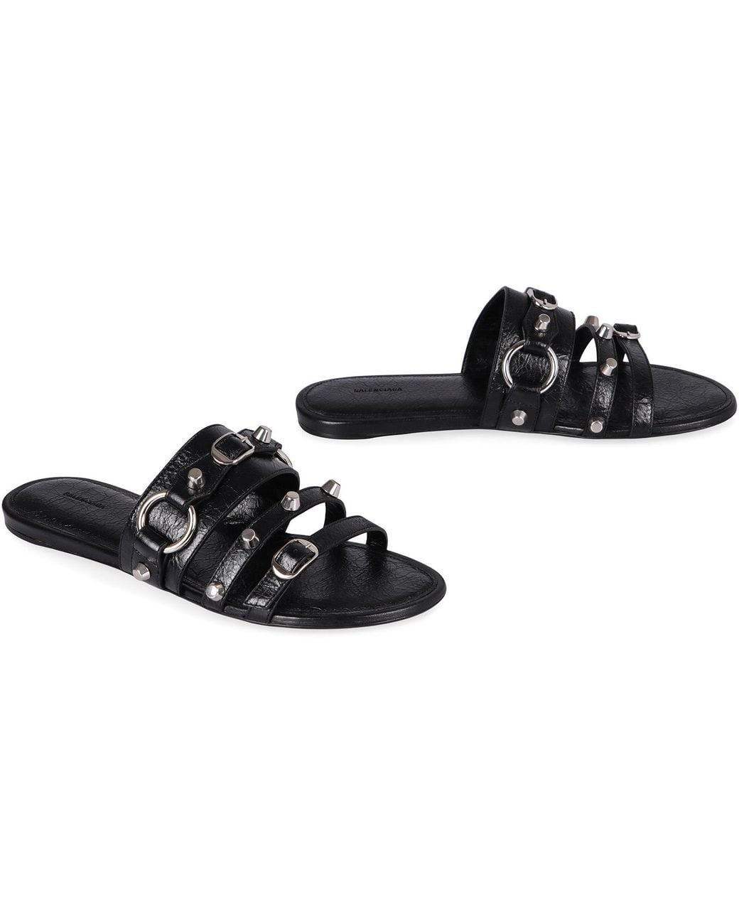 Balenciaga Black City Leather Mules