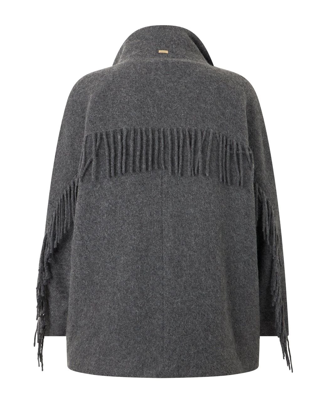 Herno Black Padded Jacket With Fringes