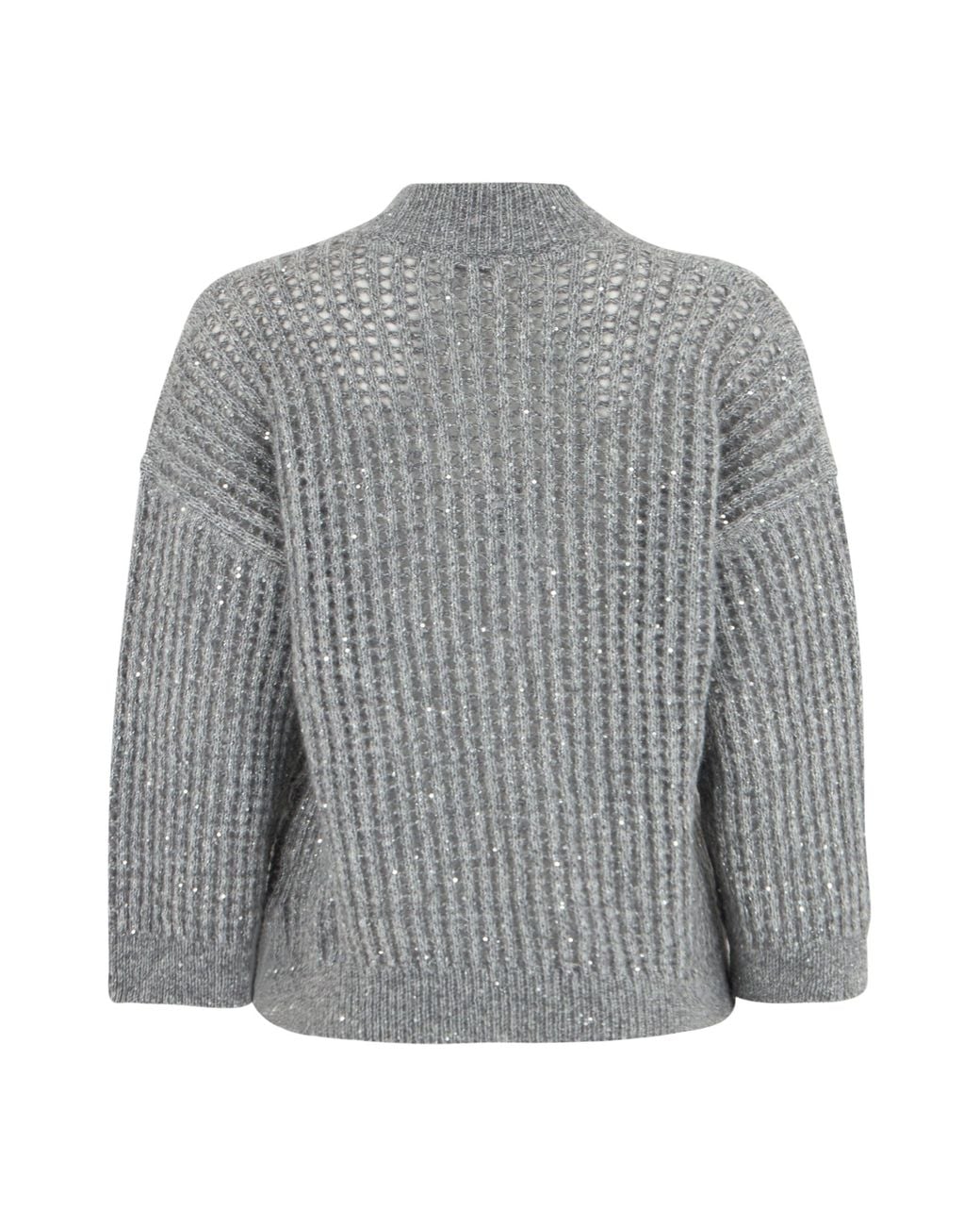 Peserico Gray Lace Sweater With Sequins